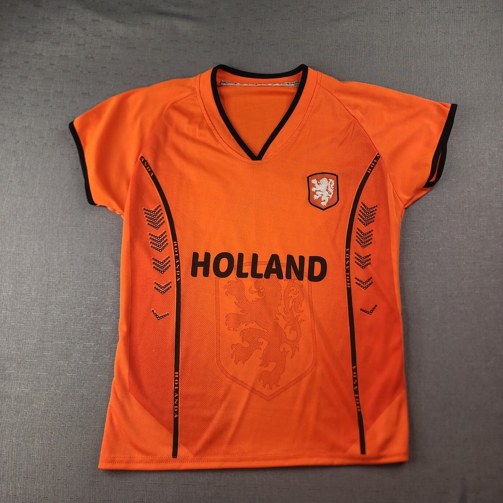Holland Soccer Jersey Shirt Orange Dutch National Team V-Neck Mens Small S